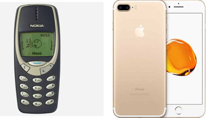 nokia 3310 & iphone 7