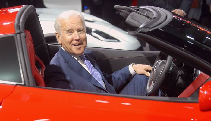 joe biden drive cheverlet corvette