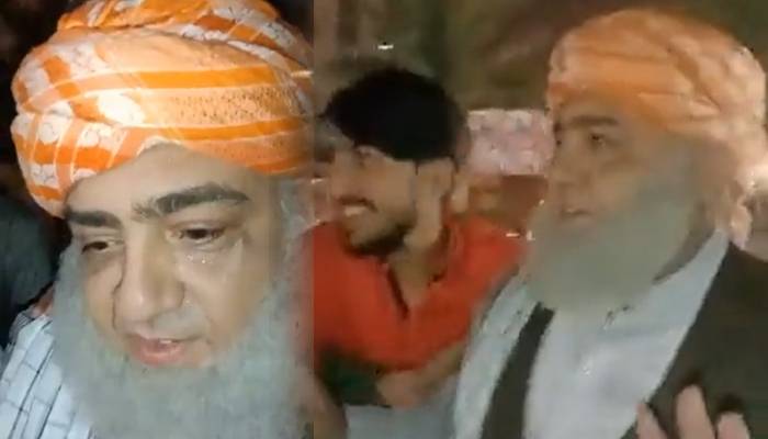 ڈمی فضل الرحمان لبرٹی چوک لانگ مارچ کا جائزہ لینے پہنچ گئے