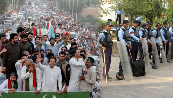 حقیقی آزادی مارچ کے اسلام آباد پہنچنے سے قبل ہی وفاقی پولیس کی پھرتیاں