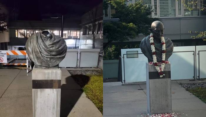 gandhi statue demolished in canada