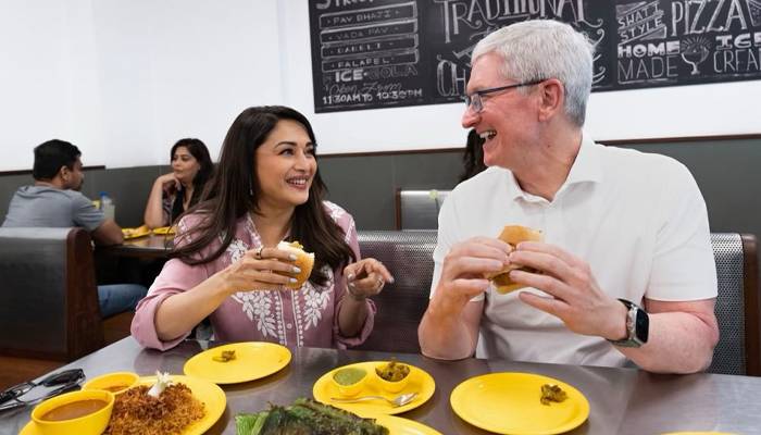 Madhuri Dixit welcomes Tim Cook with Vada Pao in Mumbai, he reacts ‘it was delicious’