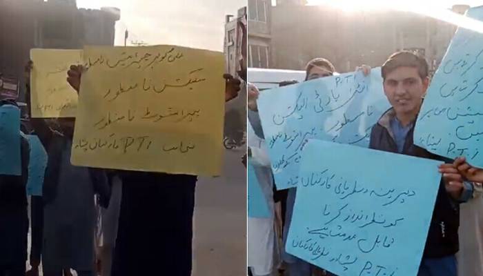 انٹرا پارٹی الیکشن کیخلاف تحریک انصاف کے کارکنوں احتجاج