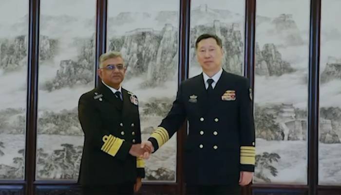 نیول چیف ایڈمرل نویداشرف کی چینی بحریہ کےکمانڈرایڈمرل سےملاقات